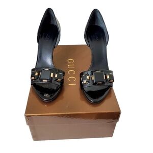 Gucci Sand Pelle Authentic Blake Patent Leather Jewel Embelished  Sandals 6B